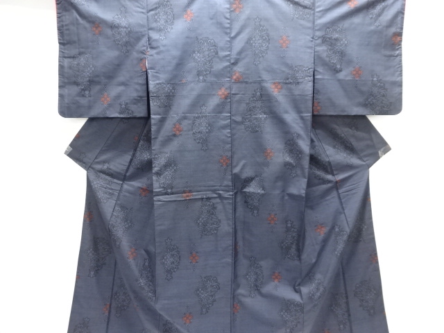 JAPANESE KIMONO / DORO OSHIMA TSUMUGI / WOVE FLOWER SARASA
